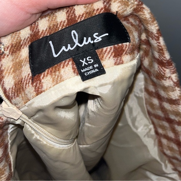 LULU’s Sycamore Brown Plaid Mini Skirt Size XS - Picture 3 of 11